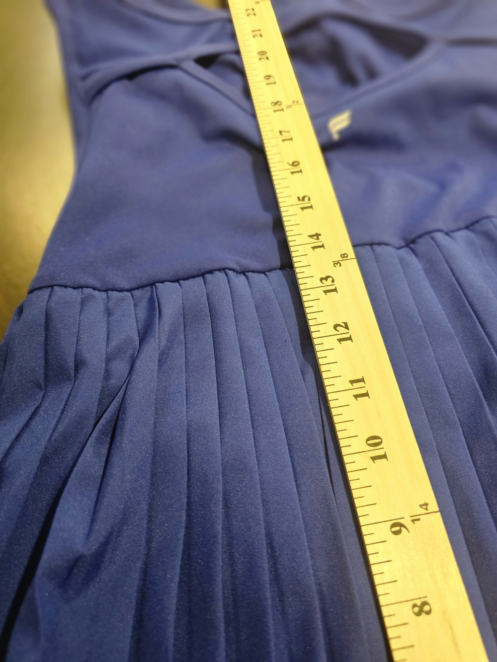Fabletics Royal Blue Pleated Racerback Dress - Picture 4 of 4
